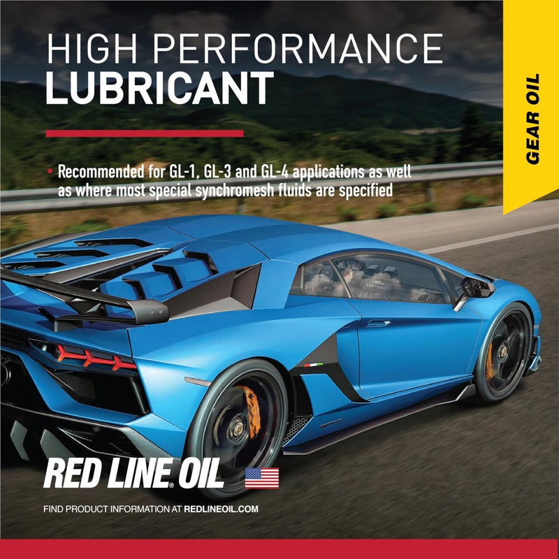 Red Line زيت تشحيم جير كامل صناعي عالي الأداء Red Line 50604 MT-LV 70W/75W GL-4 لنقل الحركة اليدوية وناقل الحركة - 1 كوارت - Image 4